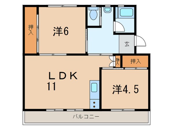 ビレッジハウス水巻1号棟の物件間取画像